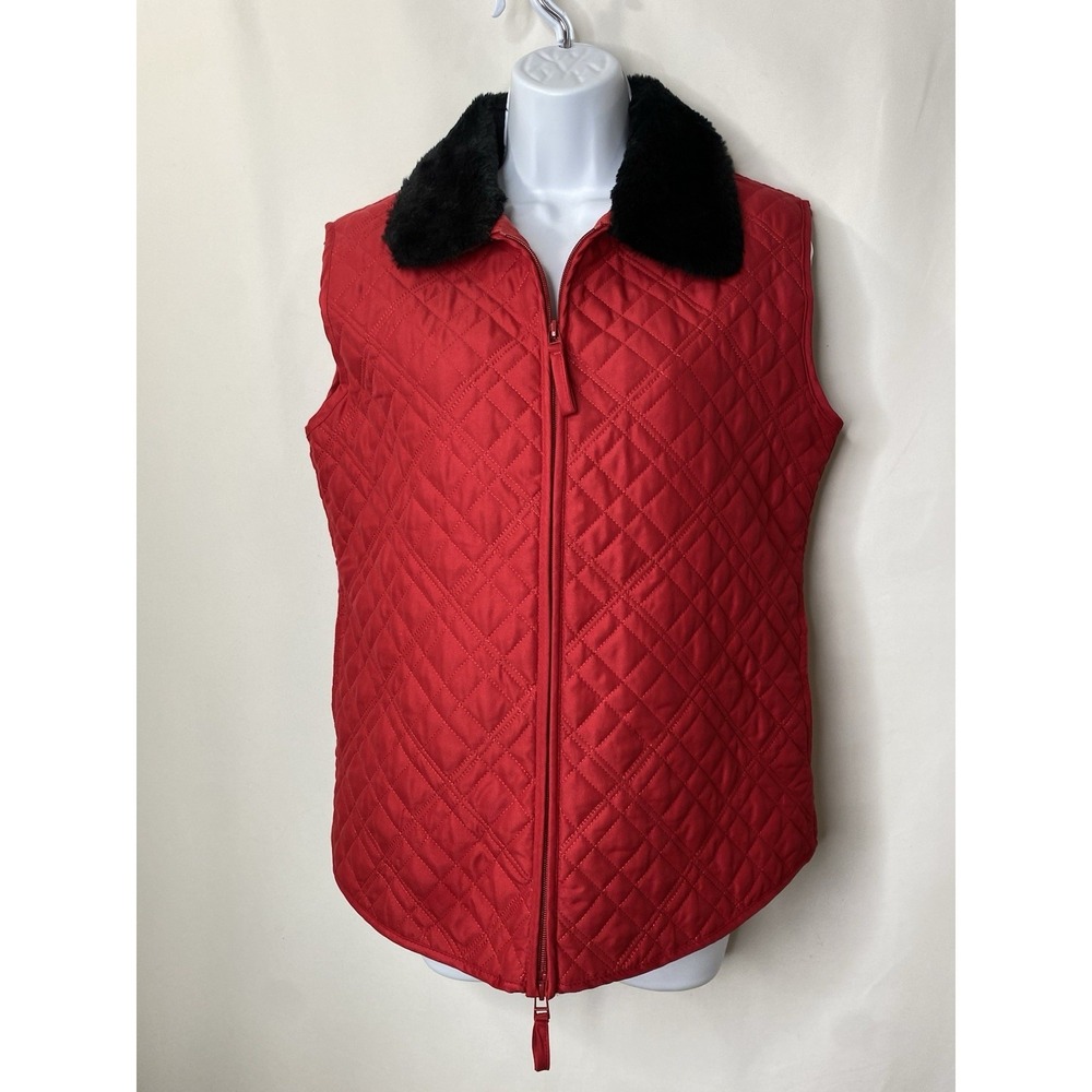 Fashion Classics Womens‎ Quilted Vest Size Small Christmas Holidays Winter Cozy
